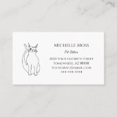 QRコードキュートウィンキングキャットペットシッター白黒 名刺 (正面)