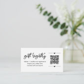 QRコードギフト登録カードの挿入 エンクロージャーカード (スタンド正面)