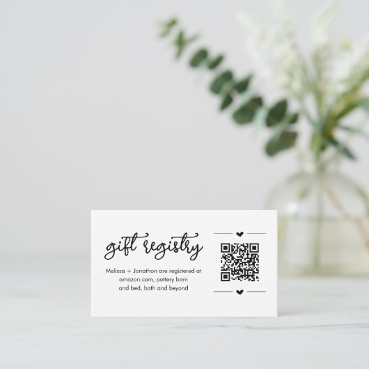 QRコードギフト登録カードの挿入 エンクロージャーカード (スタンド正面)