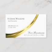 QRコードクラシック付きプレーン白金ゴールドデコール 名刺 (正面)