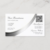 QRコードクラシック付き平白シルバーデッキ 名刺 (裏面)