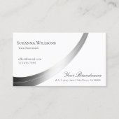 QRコードクラシック付き平白シルバーデッキ 名刺 (正面)