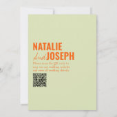 QRコードクラッシー明伝統的るいカラフル結婚の 招待状 (裏面)