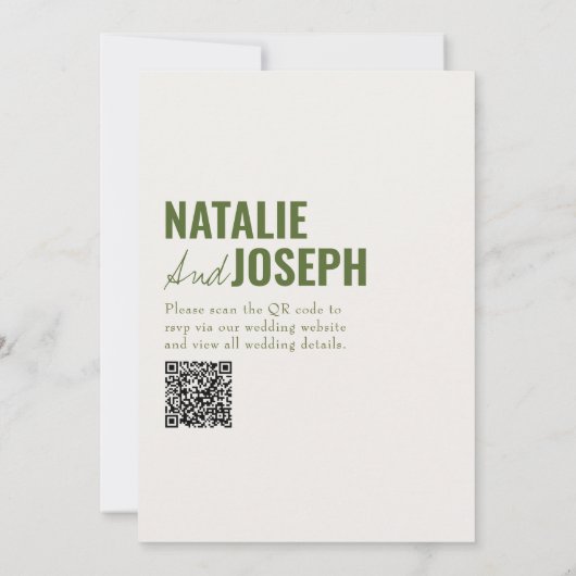 QRコードクラッシー明伝統的るいカラフル結婚の 招待状 (裏面)