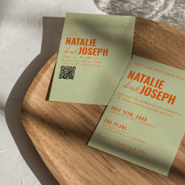 QRコードクラッシー明伝統的るいカラフル結婚の 招待状