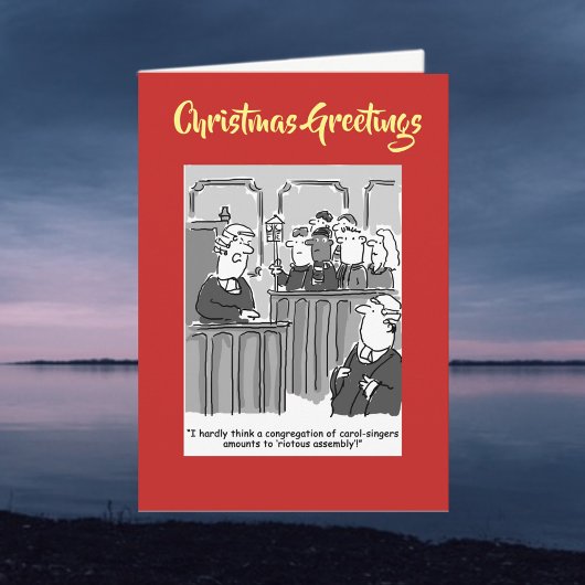 QRコードクリスマス付き法律法廷マンガ シーズンカード