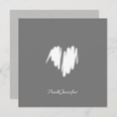 Qrコードクリーンモノクロクラシックグラフィティハート サンキューカード (正面/裏面)