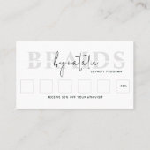 QRコードクールヘアスタイリスト化粧品プロフェッショナル ロイヤリティカード (裏面)