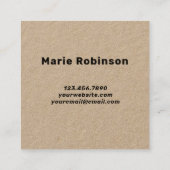 QRコードクールモダンクリエイティブブラックエコクラフト スクエア名刺 (裏面)