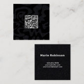 QRコードクール白黒レトロGroovy スクエア名刺 (正面/裏面)