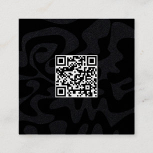QRコードクール白黒レトロGroovy スクエア名刺