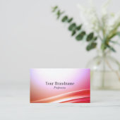 QRコードグラデーション付きラブリーピンク薄紫曲線デコール 名刺 (スタンド正面)