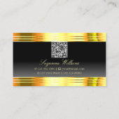 QRコードグラデーション付き縁どの贅沢な黒金ゴールド 名刺 (裏面)