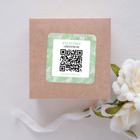 QRコードグリーンパーム離れ スクエアシール