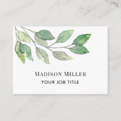 QRコードグリーンモダンリー 名刺 (正面)