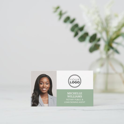 QRコードグリーン 名刺 (スタンド正面)