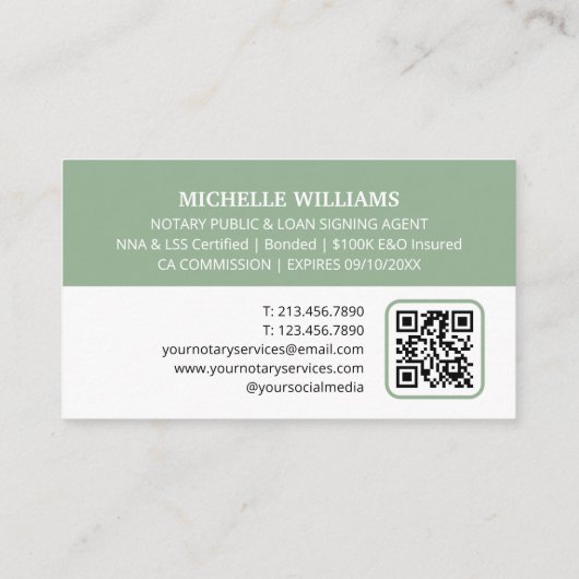 QRコードグリーン 名刺 (裏面)