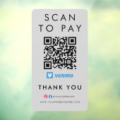 QRコードグレーを支払うVenmoスキャンに感謝モダン ウィンドウサイン (シート3)