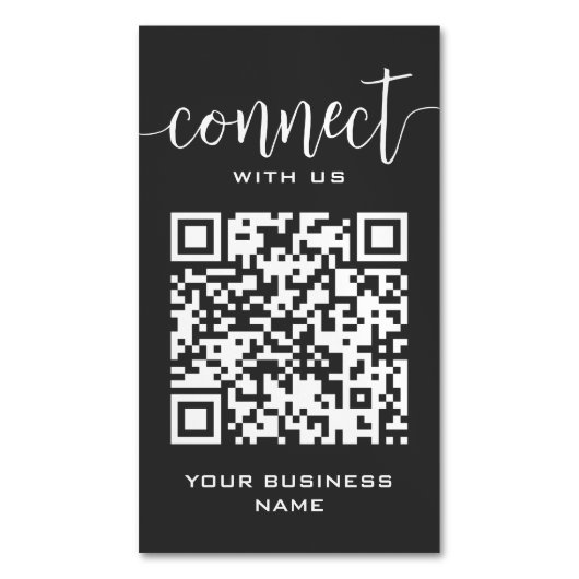 Qrコードグレーシックに接続モダンミニマル マグネット名刺 (正面縦)