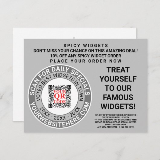 QRコードグレービジネスマーケティングカッコいい広告ズ ポストカード (正面/裏面)