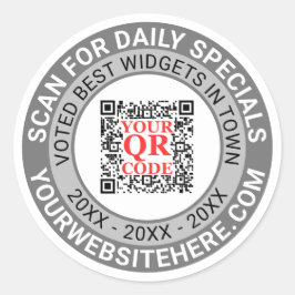 QRコードグレービジネスマーケティングプロモシンプルモ ラウンドシール