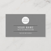 QRコードグレー名プロフェッショナルロゴ コーリングカード (正面)