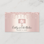 QRコードケーキベーカリーバラ金ゴールドグリッタードリップス 名刺 (正面)