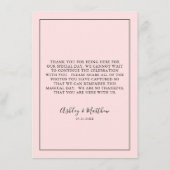 QRコードゲスト写真共有赤面ピンク結婚ズ エンクロージャーカード (裏面)