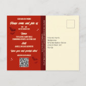 QRコードコスチュームカクテルハロウィーン招待状 ポストカード (裏面)