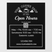 QRコードコーヒーショップオープンアワーサインデカール ウィンドウサイン (シート)