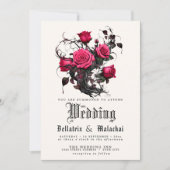 QRコードゴシッククリムゾンさくらんぼフローラ 招待状 (正面)