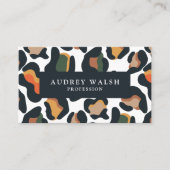 QRコードサファリ動物スキンヒョウ斑点 名刺 (正面)