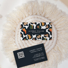 QRコードサファリ動物スキンヒョウ斑点 名刺