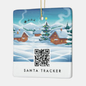 QRコードサンタトラッカーキッズクリスマススモダンノー セラミックオーナメント (左)