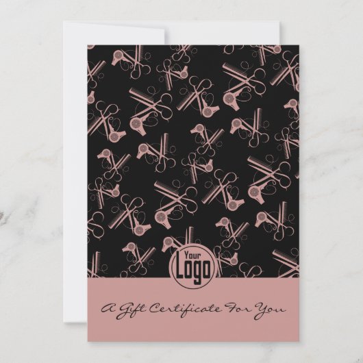 QRコードサービスノートピンクスタイリストギフト証明書 (正面)