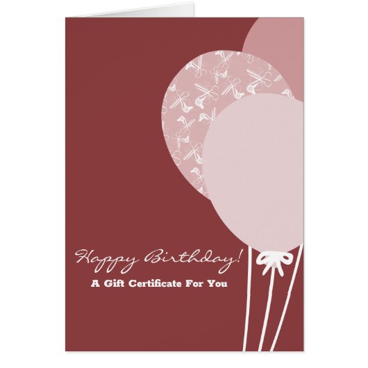 QRコードサービスハッピーバースデーギフト証明書 (正面)