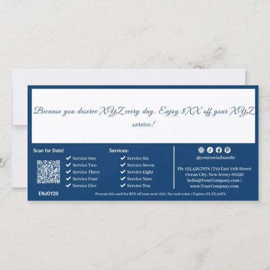 QRコードサービス会社 ギフト券 カード (裏面)