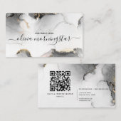 QRコードシグネチャー黒金ゴールド水彩 名刺 (正面/裏面)