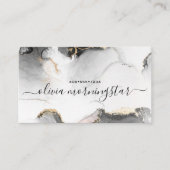 QRコードシグネチャー黒金ゴールド水彩 名刺 (正面)