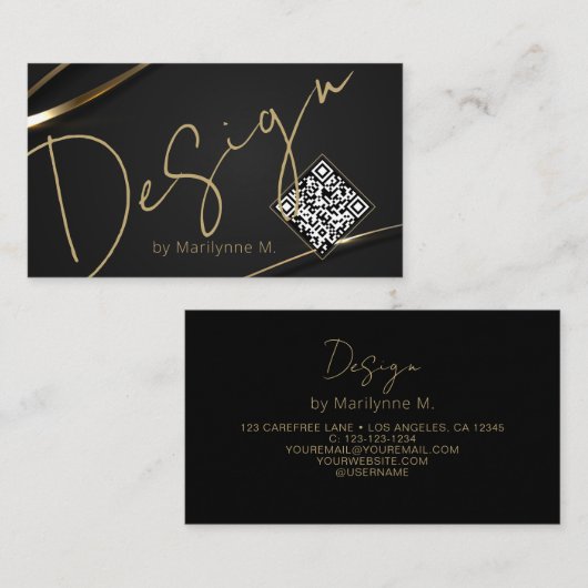 QRコードシックモダンデザイン名刺 名刺 (正面/裏面)