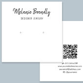 QRコードシック白黒ジュエリーイヤリングディスプレイ スクエア名刺
