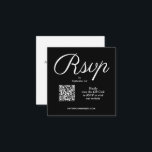 QRコードシック結婚スクリプト エンクロージャーカード<br><div class="desc">これらのモダン白黒のシックなスクリプ結婚トのエンクロージャカードは、お客様のウェブサイトでRSVPを利用する際の簡単方法である。独自のウェブサイトQRコードを作成するには、カードをパーソナライズする際に文字ボックスにそのURLを入力する。**ライブデザインサービスは、必要な救済デザインまたは色のレイアウトを使用でもしきる。</div>