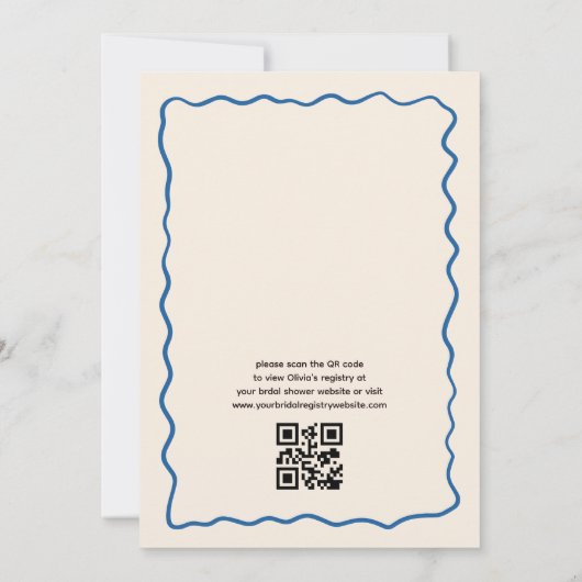 QRコードシトラスメインスクイーズファンキーブライダルシャワー 招待状 (裏面)