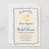 QRコードシトラス メイン スクイーズ ファンキー ブライダル シャワー 招待状 (正面)