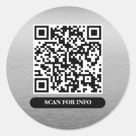 QRコードシルバープラチナユニークプロフェッショナルトレンディー ラウンドシール