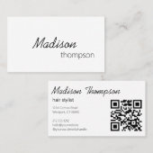 QRコードシンプルのミニマルプロフェッショナル 名刺 (正面/裏面)