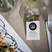 QRコードシンプルの写真とロゴ黒 名刺