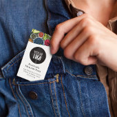 QRコードシンプルの写真とロゴ黒 名刺