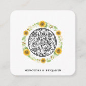 QRコードシンプルひまわり結婚式招待状 エンクロージャーカード (正面)