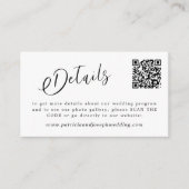 QRコードシンプルエレガントストの結婚詳細 エンクロージャーカード (正面)